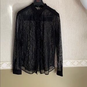 Black lace blouse